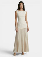 Women's Elegant Pleated Maxi Dress | Chic Sleeveless Summer Evening Gown