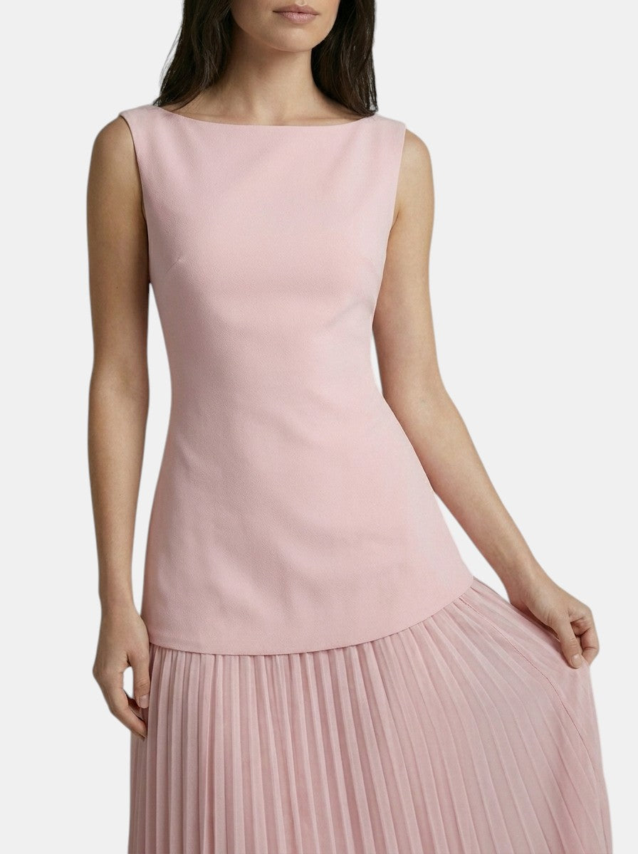 Robe longue plissée élégante pour femme | Robe de soirée d'été chic sans manches