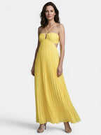 Womens Elegant Pleated Maxi Dress | Stunning Halter Neck Backless Evening Gown 4