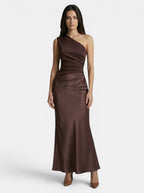 Women's Elegant Pleated Maxi Dress | Stunning One Shoulder Formal Gown