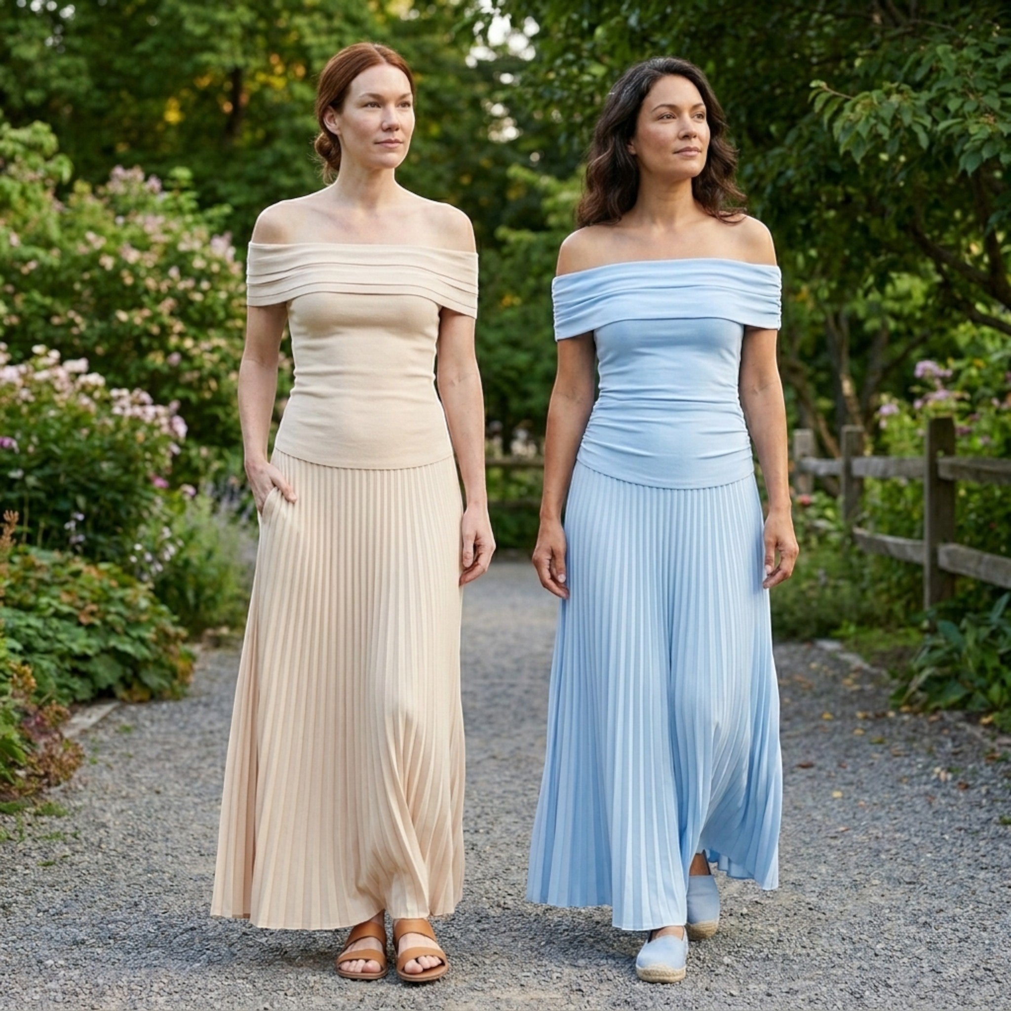 Robe longue plissée élégante pour femme | Robe formelle intemporelle à épaules dénudées