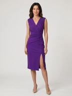 Women's Elegant Pleated Midi Dress | Refined Formal Evening Wear
