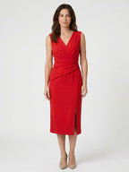 Women's Elegant Pleated Midi Dress | Refined Formal Evening Wear