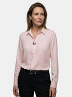 Women's Elegant Polyester Blouse | Classic Long Sleeve Office Top