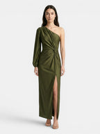 Women's Elegant Soft Evening Dress | Flowing Waist-Enhancing Gown for Special Occasions
