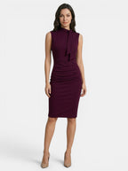 Women's Elegant V-Neck Midi Dress | Stylish Sleeveless Sheath for All Seasons
