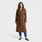 Womens Elegant Wool Blend Overcoat | Tailored Double-Breasted Winter Coat 4