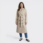 Womens Elegant Wool Blend Overcoat | Tailored Double-Breasted Winter Coat 2