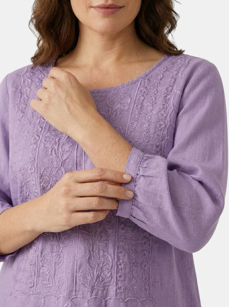 Blusa da donna ricamata con fiori | Top estivo leggero e dalla vestibilità comoda