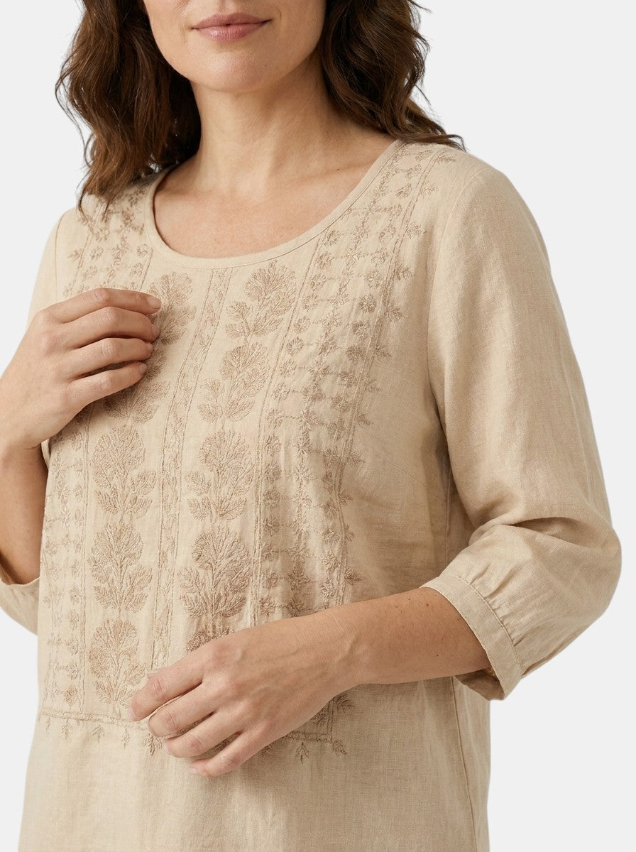 Blusa da donna ricamata con fiori | Top estivo leggero e dalla vestibilità comoda