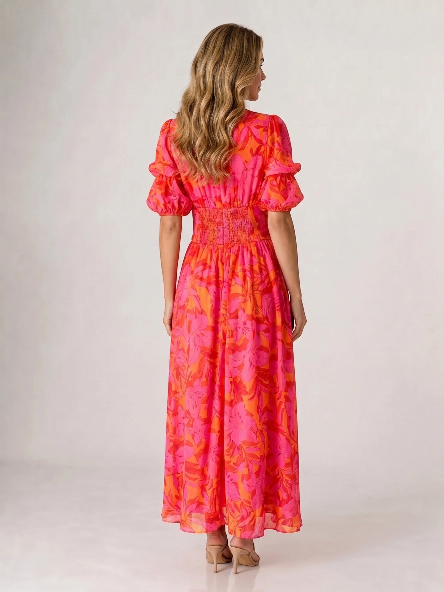 Women's Floral Maxi Dress | Flowing Vibrant Summer Style with V-Neckline