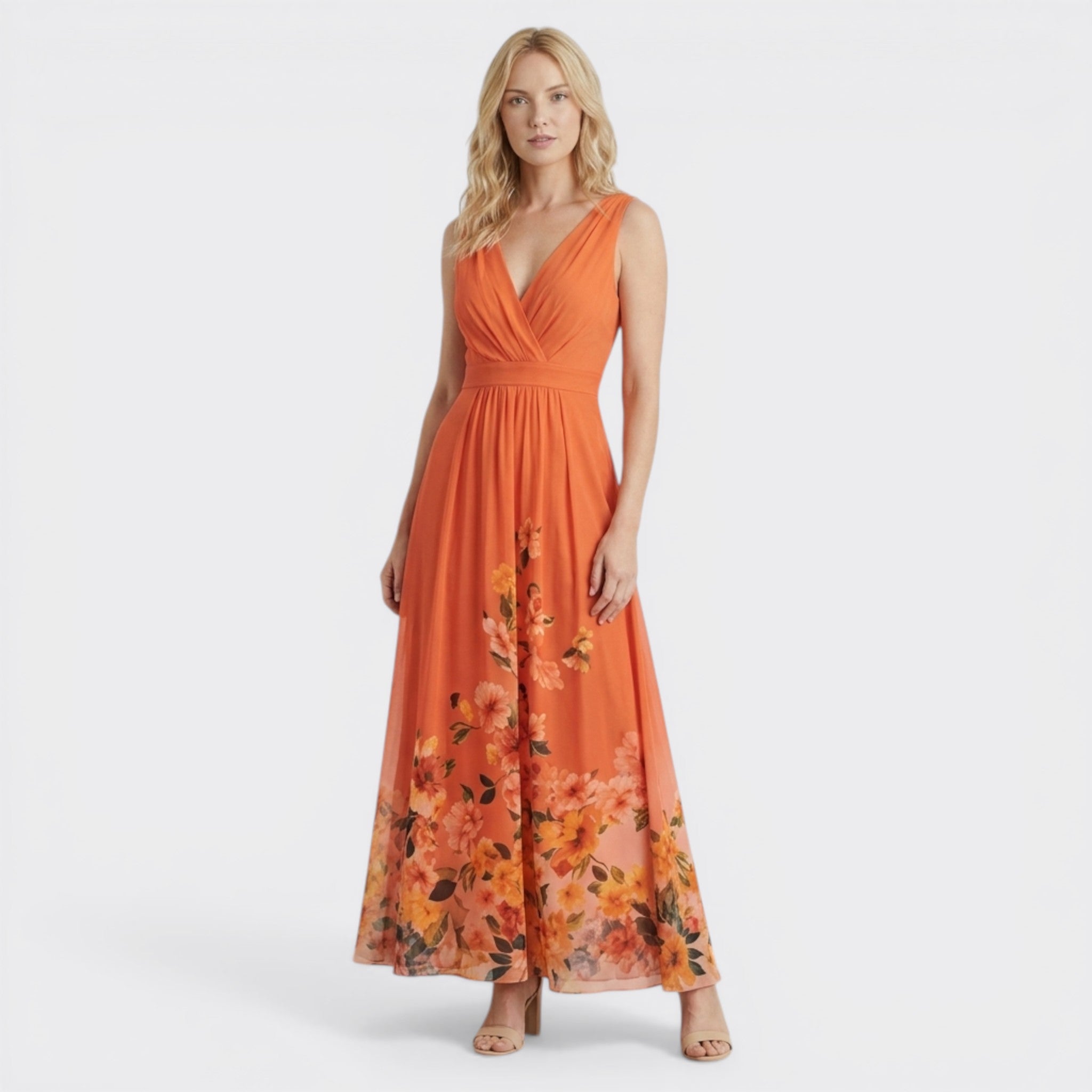Robe trapèze imprimée à fleurs pour femmes | Tenue de cocktail d'été élégante