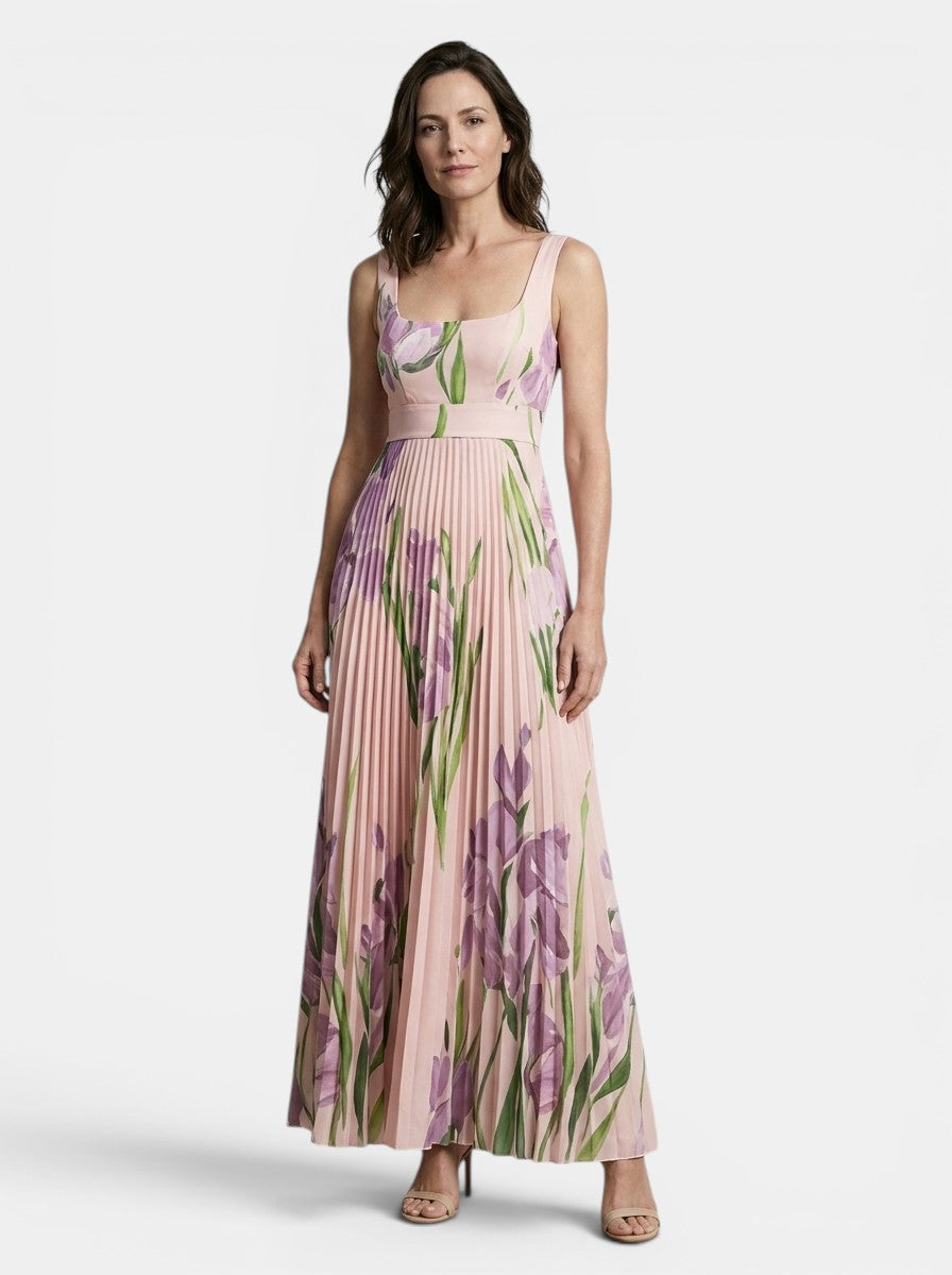 Womens Floral Print Maxi Dress | Elegant Sleeveless A-Line Summer Dress 10