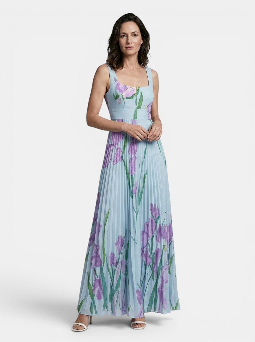 Womens Floral Print Maxi Dress | Elegant Sleeveless A-Line Summer Dress 6
