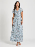 Vestido largo de mujer con estampado floral | Estilo veraniego ligero y fluido