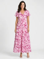Vestido largo de mujer con estampado floral | Estilo veraniego ligero y fluido