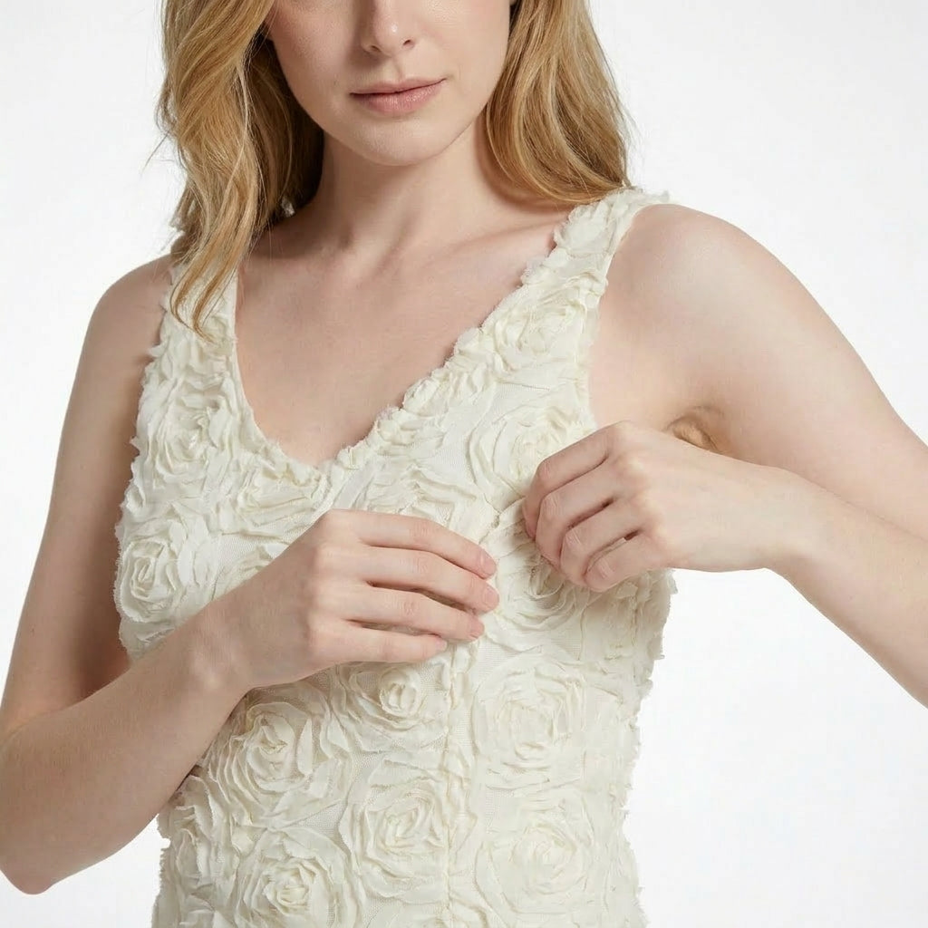 Abito Mini Floreale Testurizzato da Donna | Elegante Abito da Cocktail Attillato per Matrimoni