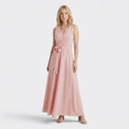 Robe longue portefeuille fluide pour femmes | Robe de soirée formelle élégante