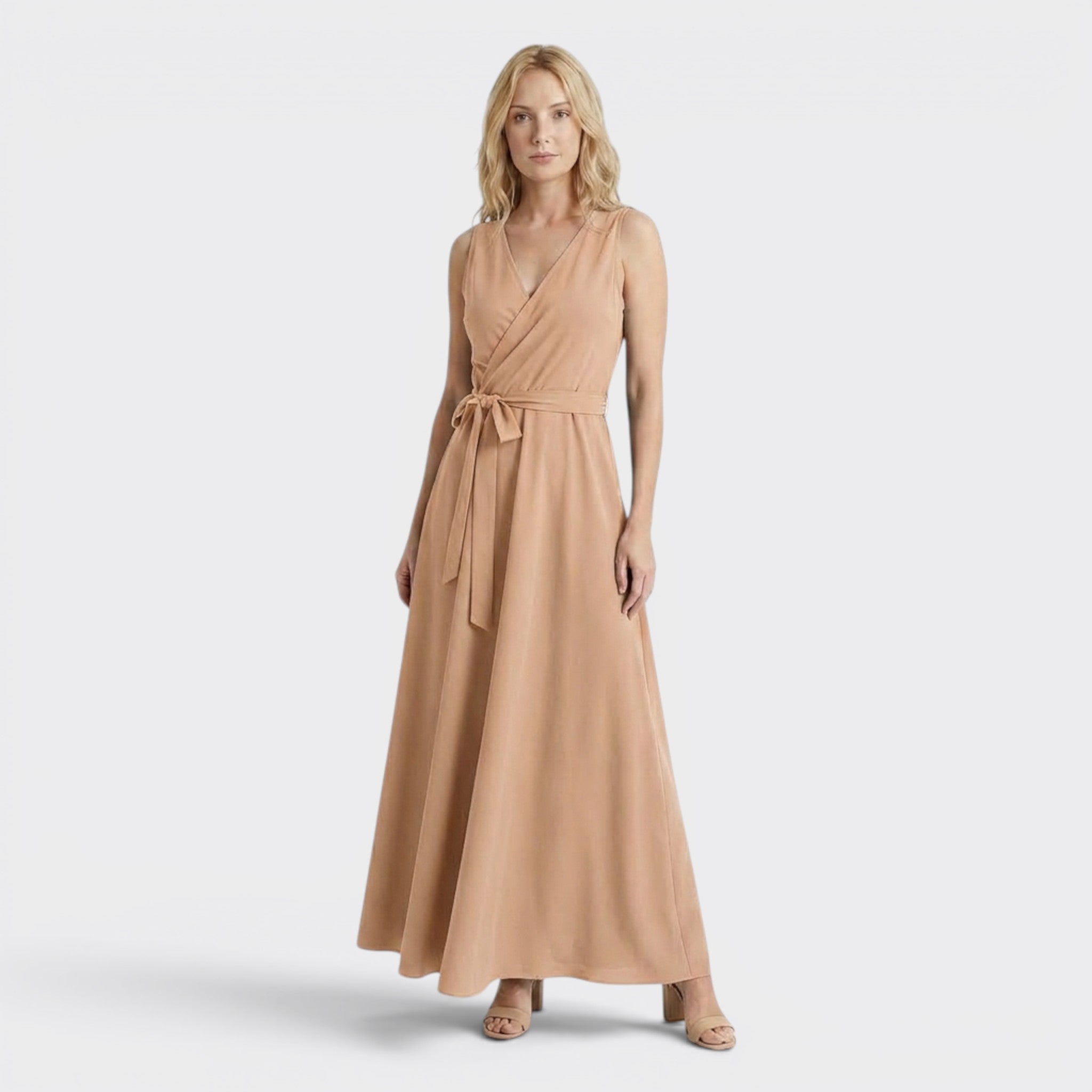 Women's Flowing Wrap Maxi Dress | Elegant Formal Evening Gown