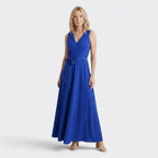 Robe longue portefeuille fluide pour femmes | Robe de soirée formelle élégante