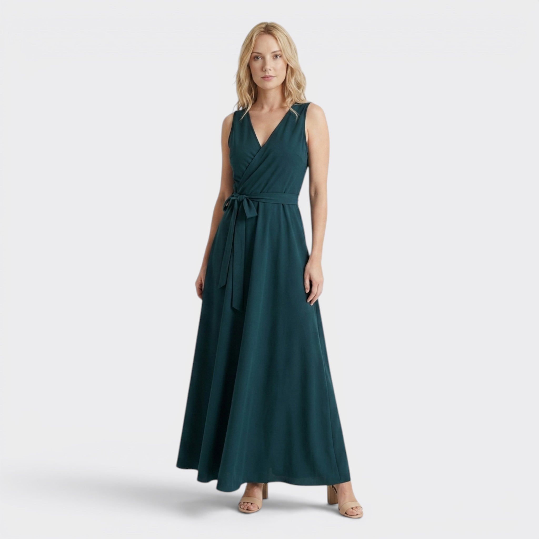 Women's Flowing Wrap Maxi Dress | Elegant Formal Evening Gown