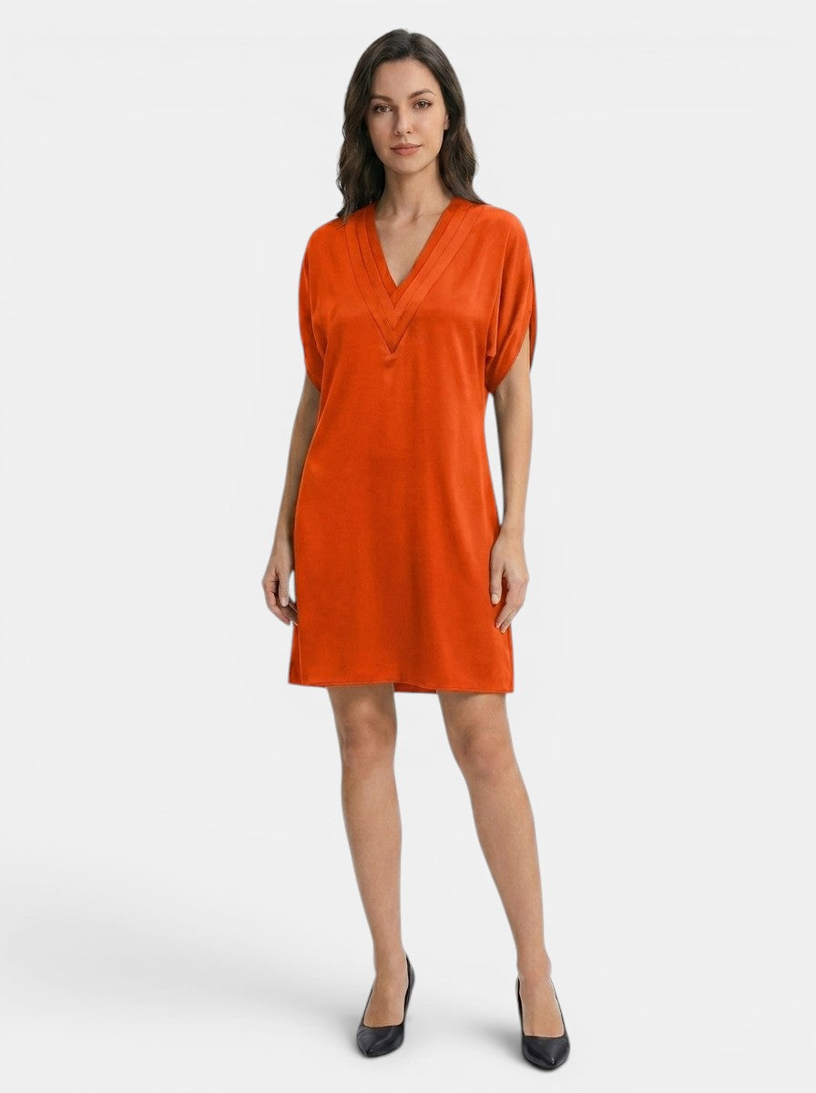 Vestido largo de tela fluida para mujer | Elegante vestido de verano que disimula el abdomen