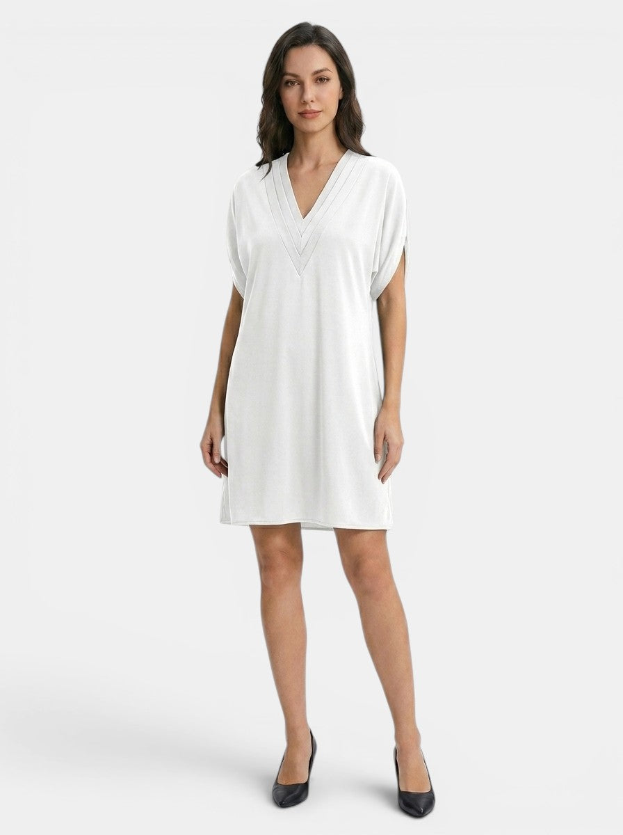 Vestido largo de tela fluida para mujer | Elegante vestido de verano que disimula el abdomen