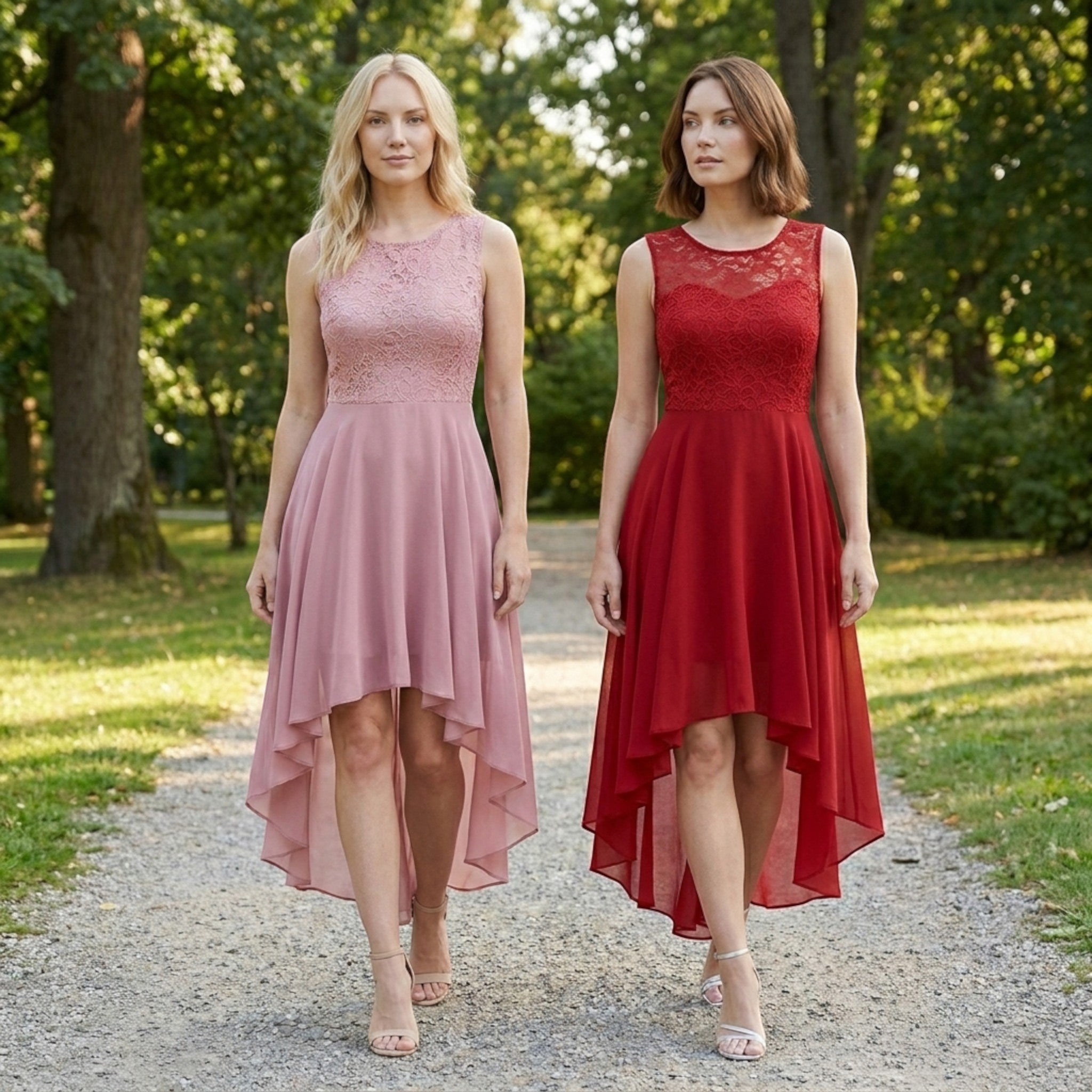 Robe fluide asymétrique pour femme | Robe midi sans manches élégante pour occasions formelles