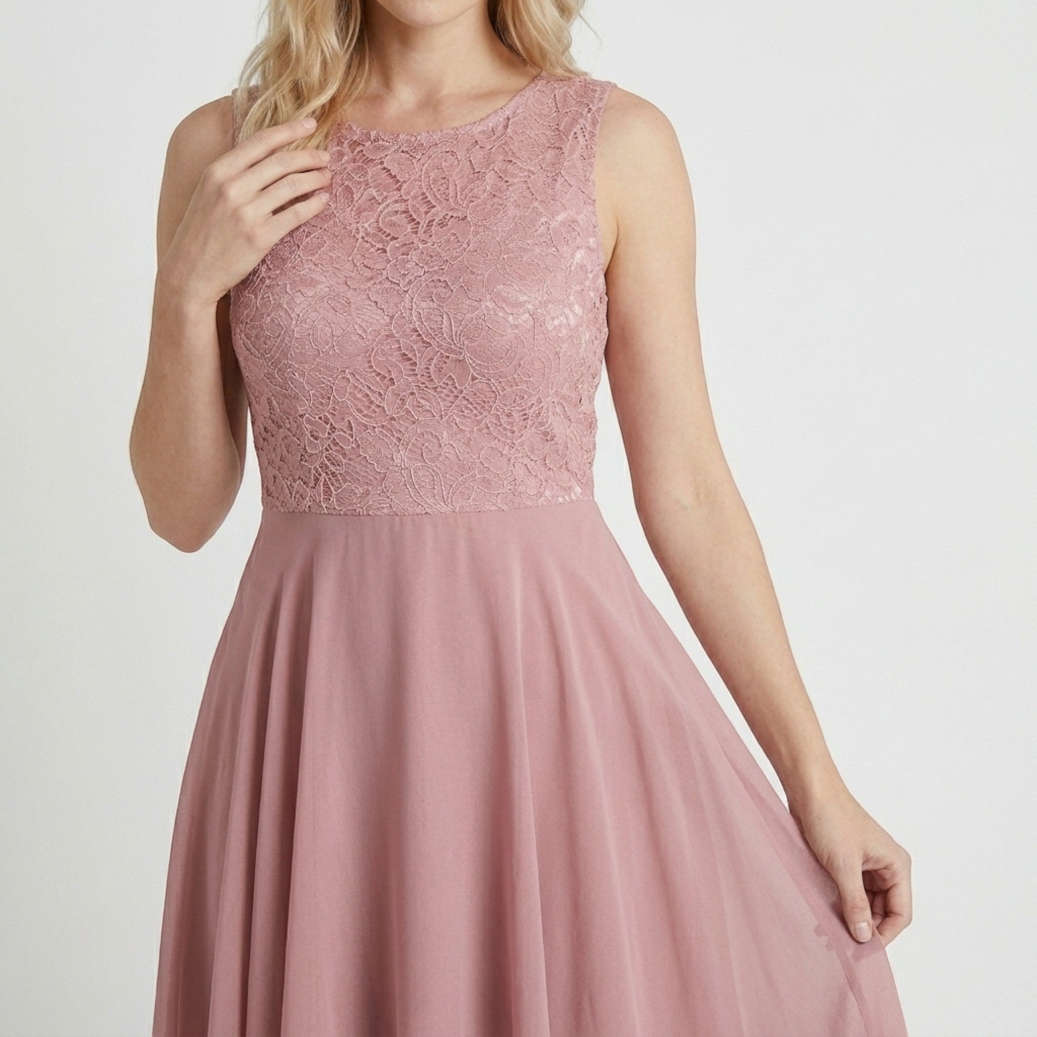 Robe fluide asymétrique pour femme | Robe midi sans manches élégante pour occasions formelles