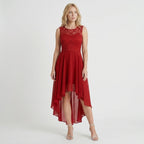 Robe fluide asymétrique pour femme | Robe midi sans manches élégante pour occasions formelles