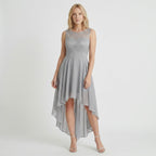 Robe fluide asymétrique pour femme | Robe midi sans manches élégante pour occasions formelles