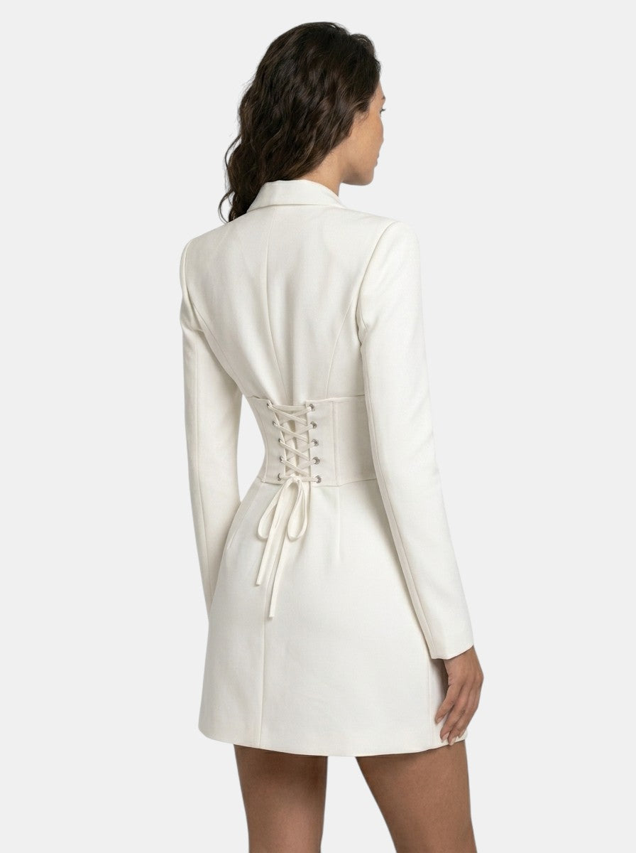 Womens Lace Corset Mini Dress | Elegant Blazer Style with Long Sleeves 5