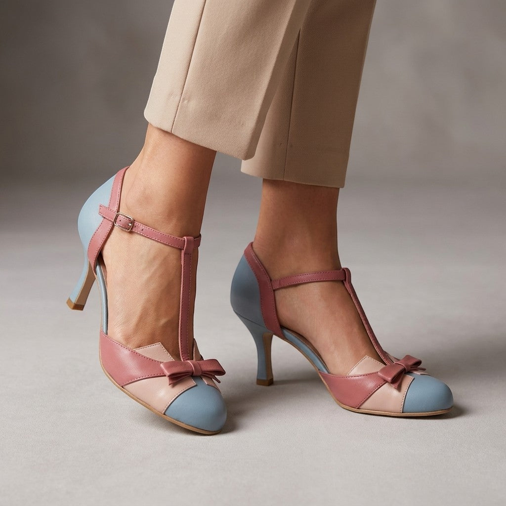Sandales à talons en cuir pour femmes | Design élégant à enfiler avec confort rembourré