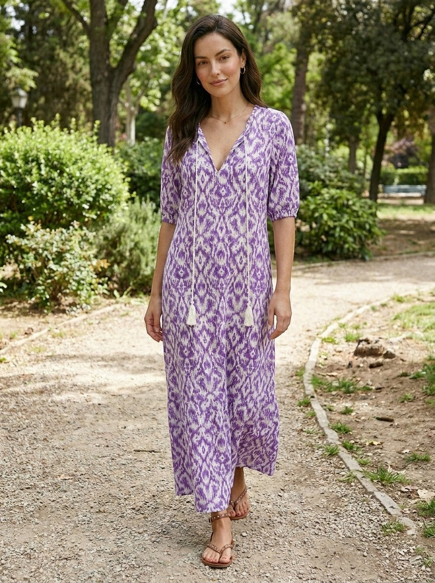 Robe longue bohème légère pour femme | Style estival vintage élégant