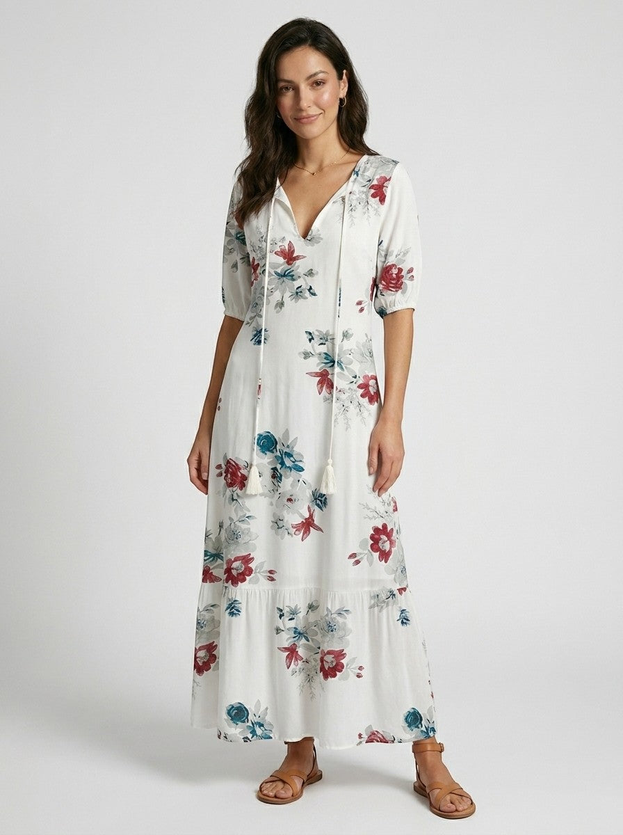 Robe longue bohème légère pour femme | Style estival vintage élégant