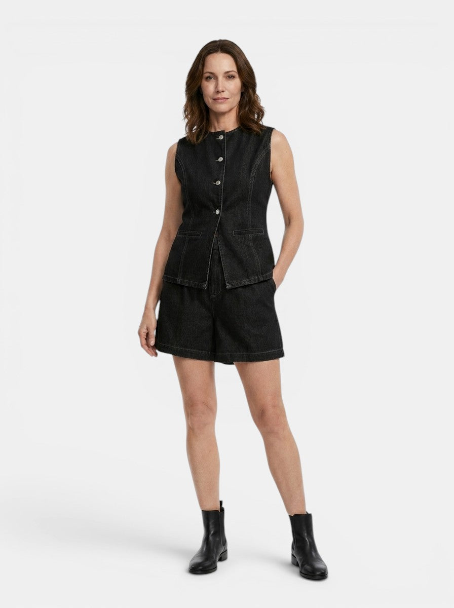 Women's Lightweight Denim Co-Ord Set | Relaxed Fit Sleeveless Summer Outfit