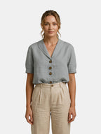Women's Lightweight Draped Blouse | Elegant Wrap Design Summer Top