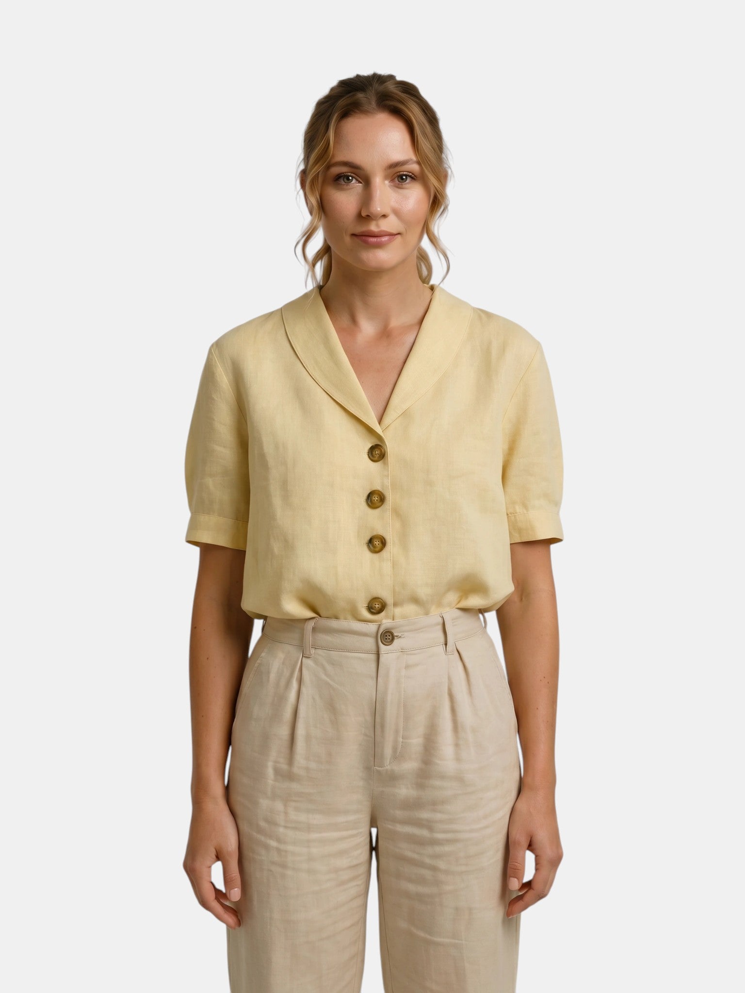 חולצת נשים קלה עם Draped | חולצת קיץ אלגנטית עם עיצוב עטיפה