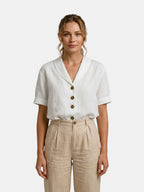 Women's Lightweight Draped Blouse | Elegant Wrap Design Summer Top