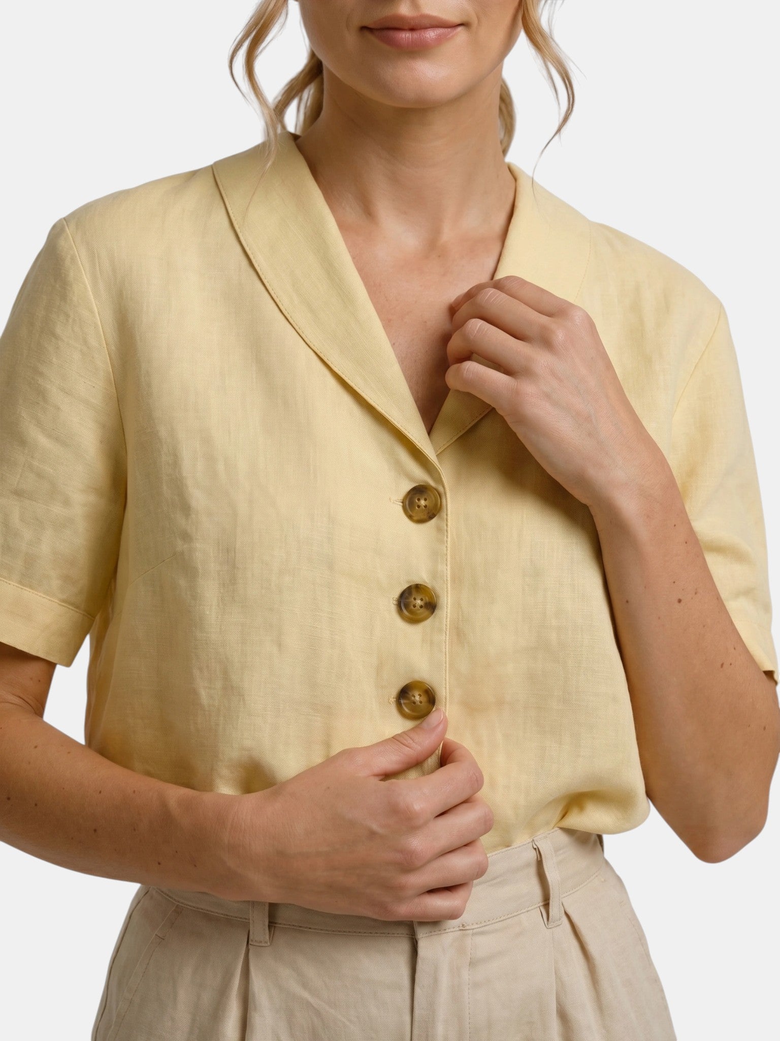 חולצת נשים קלה עם Draped | חולצת קיץ אלגנטית עם עיצוב עטיפה
