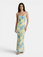 Women's Lightweight Floral Maxi Dress | Elegant Sleeveless Summer Gown
