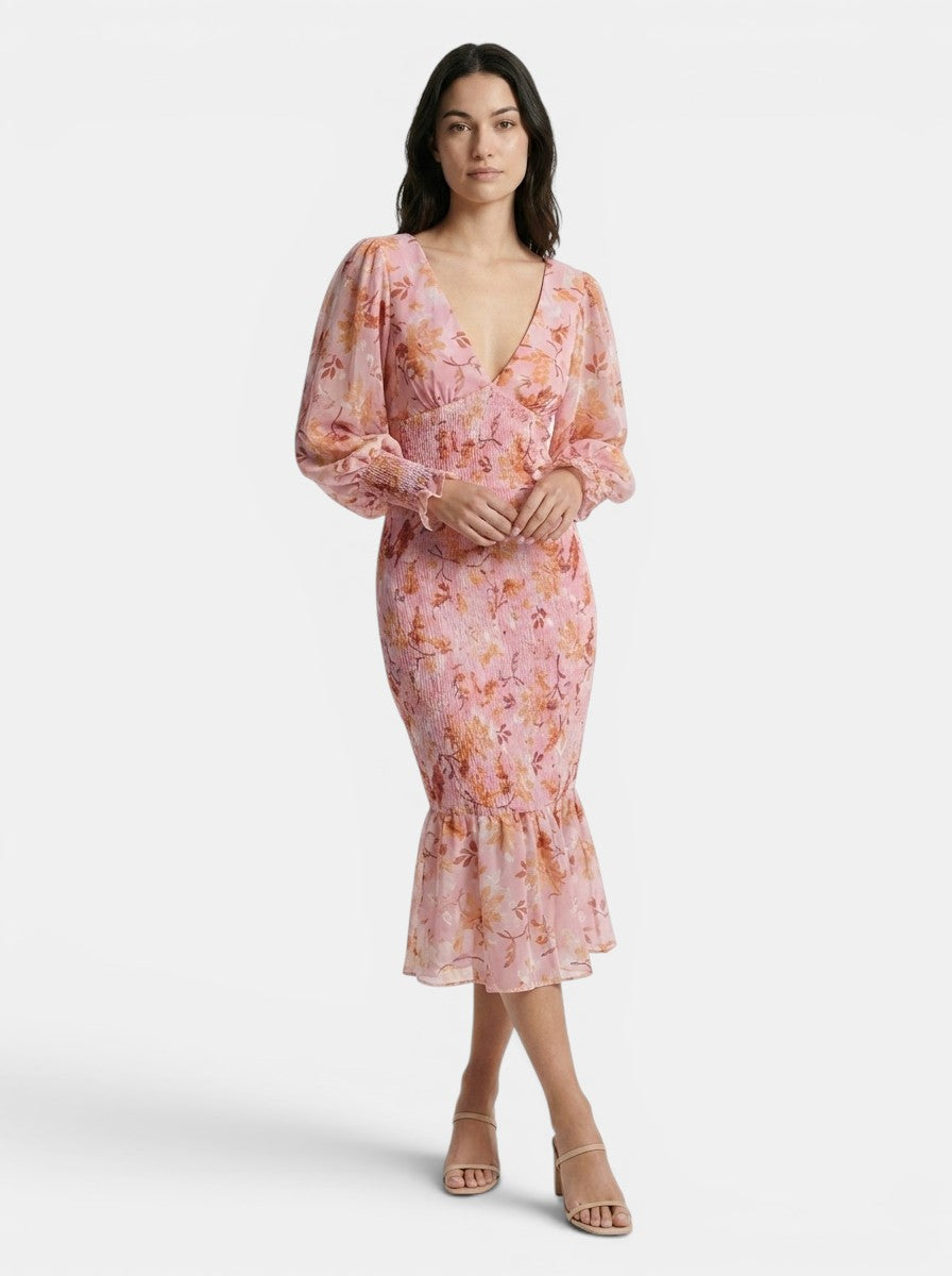 Robe d'été légère à fleurs pour femme | Coupe fluide élégante pour occasions spéciales