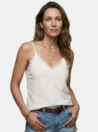 Women's Lightweight Lace Detail Tank Top | Elegant Sleeveless Summer Blouse