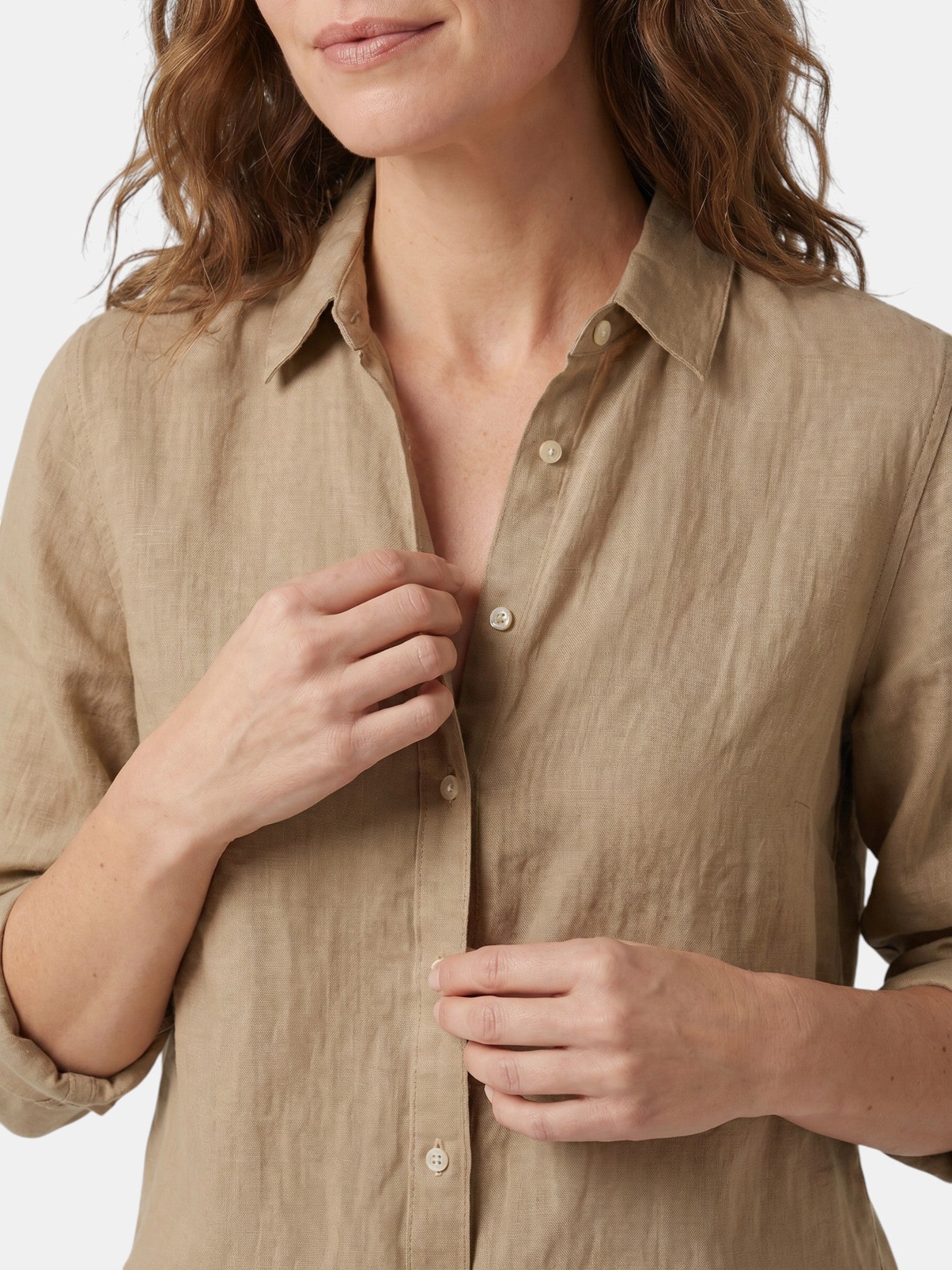 Camicia Donna Leggera in Lino con Bottoni | Blusa Bianca Casual a Vestibilità Comoda