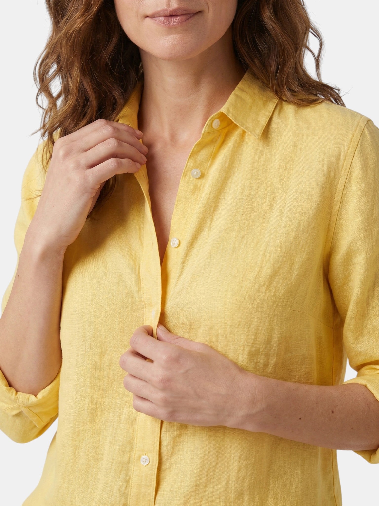 Camicia Donna Leggera in Lino con Bottoni | Blusa Bianca Casual a Vestibilità Comoda