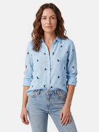 Women's Lightweight Linen Button-Down Shirt | Relaxed Fit Casual White Blouse