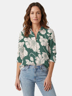 Women's Lightweight Linen Button-Down Shirt | Relaxed Fit Casual White Blouse