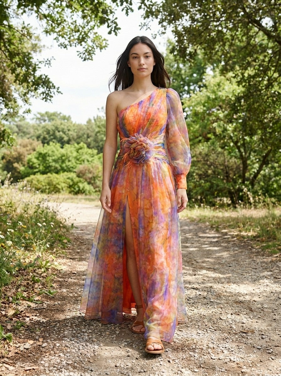 Abito avvolgente leggero da donna con spacco | Elegante abito da sera per occasioni formali