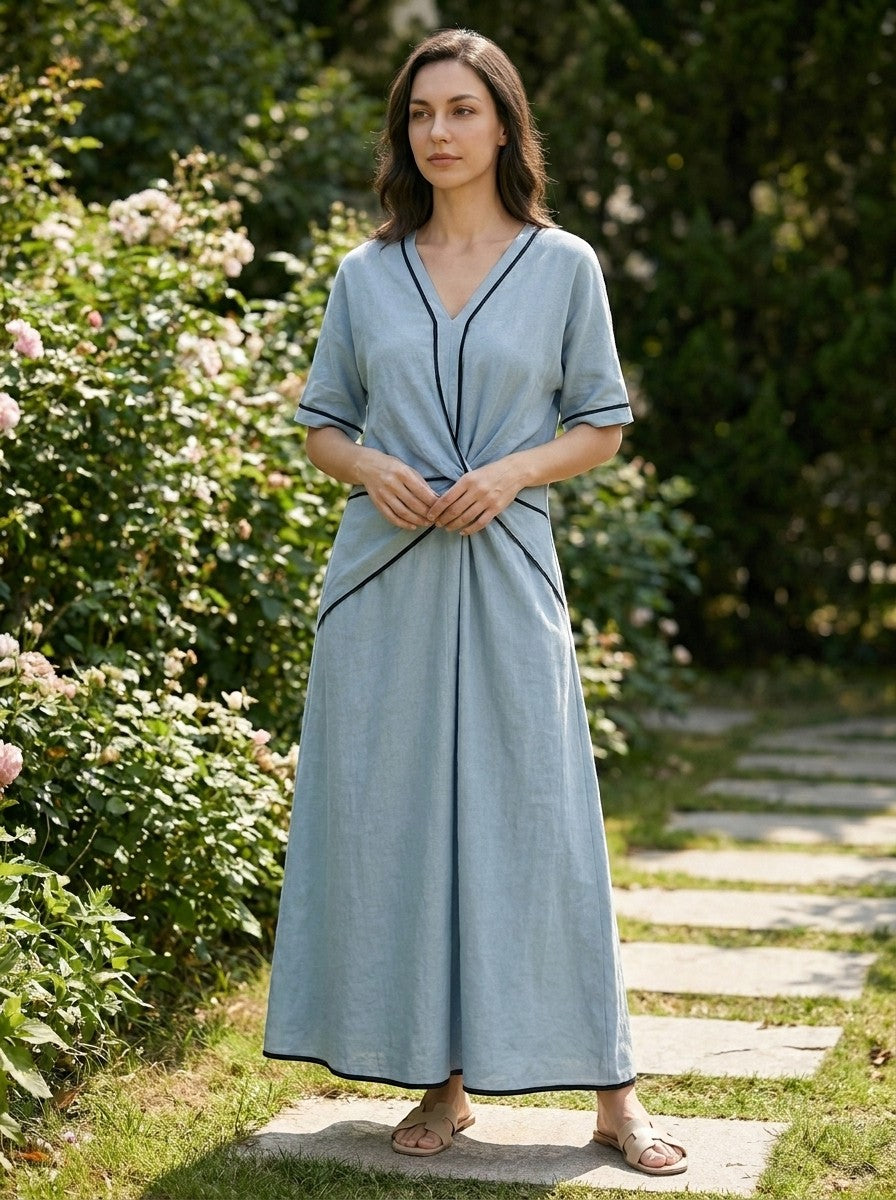 Women's Lightweight Striped Summer Maxi Dress | Elegant Comfortable Fit for Effortless Style
