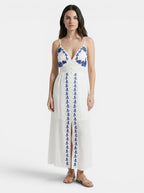 Women's Lightweight White Summer Dress | Elegant Flowing Maxi Outfit for Weddings
